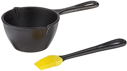 Lodge LMPB21PLT - Olla de hierro fundido con cepillo de silicona, color negro