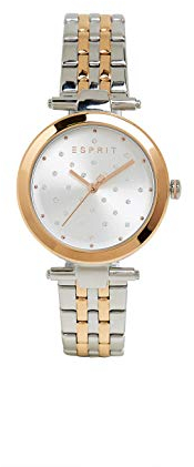 Esprit Edelstahl-Uhr mit Zirkonia-Besatz