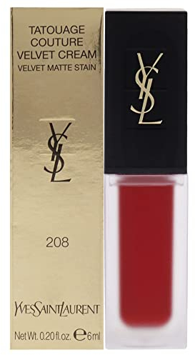 Yves Saint Laurent, Tatouage Couture Velvet Cream 208 Rouge Faction, woman, Lipstick, 6 ml.
