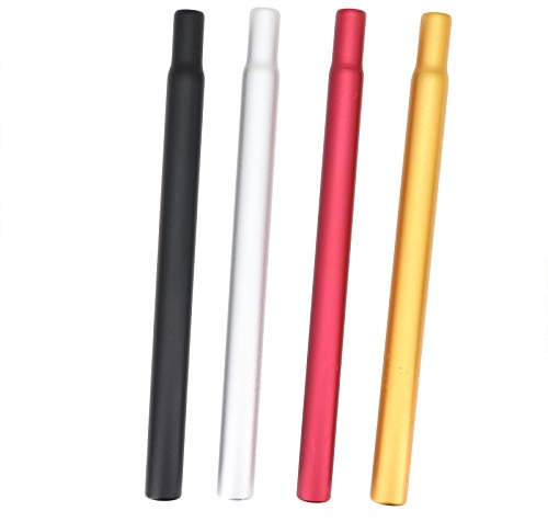 DJC Bike Seatpost Lightweight Aluminum 350mm Length 25.4mm 27.2 28.6 30.4 30.9 31.6 for MTB Mountain Bike Lady Bike no clamp Head Headless (Black, 30.0mm)