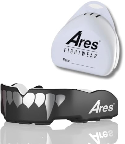 Ares Fightwear® SlimLine Mundschutz Boxen inkl. Aufbewahrungsbox für Kampfsport, MMA & Athleten I Maximaler Zahnschutz dank Optimaler Passform I Profi Mouthguard für Herren & Damen