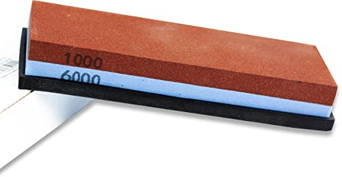 yoaxia ® - Feiner Schleifstein für Messer mit 2 Körnungen / Toishi [ Körnung 1000 & 6000 ] Schärfstein / Wetzstein / Whetstone for Knifes / 180x60x25mm