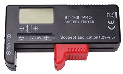 VooGenzek BT-168 PRO Tester Batterie Digital universale Volt Checker, Tester per Volt Batteria, Tester per Batteria Tester Pile, per Batterie a Bottone AA, AAA, C, D, 9V, 1.5V 18650