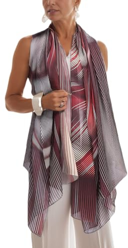 Prettystern Damen XXL Seidentuch Stola Sommer-Tuch SeidenSchal Pareo Sarong Abendmode Umschlagtuch bunt braun Y15