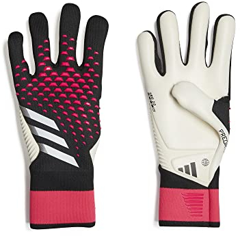 adidas Unisex Goalkeeper Gloves (W/O Fingersave) Predator Pro Goalkeeper Gloves, Black/White/Team Shock Pink, HN3345, 9-