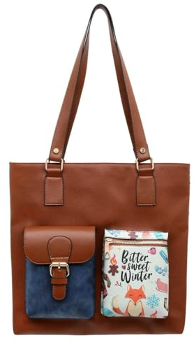 DOGO Vegane Damen Schultertaschen Umhängetaschen Multi Pocket Bag - Bitter Sweet Winter