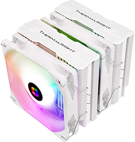 Thermalright Peerless Assassin 120 CPU Air Cooler,6 Heat Pipes, Dual 120mm TL-C12W-S PWM Fan,Aluminium Heatsink Cover,AGHP Technology,for AMD AM4/AM5 Intel LGA 115X/1200/2011/1700/1851 (White ARGB)