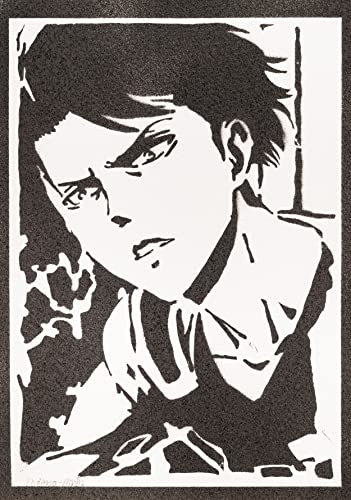moreno-mata Echtes Handgemachtes Graffiti Attack on... Manga und Anime Aesthetic Poster & Kunstdrucke Bilder Levi Plakat Handmade Deko Wandbilder Wohnzimmer Wanddeko Geschenke für Männer und Frauen