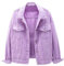 Saklifuo Veste décontractée en jean à manches longues pour femme Couleur unie, violet, S