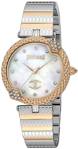 Just Cavalli Reloj Analógico para Hombres de Cuarzo Con Correa en Acero Inoxidable JC1L197M0105