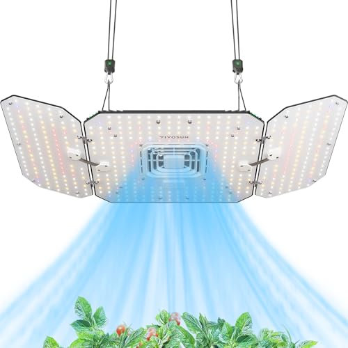 VIVOSUN LED Grow Lampe 200W Einstellbarem Vollspektrum Pflanzenlampe mit Integriertem Zirkulationsventilator AeroLight Wing AW200 Grow Light Verwendbar mit GrowHub Controller E42A/E25