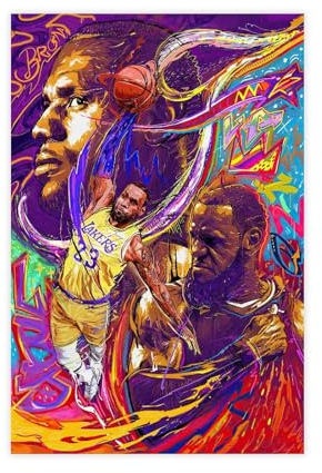 dalouh LeBron Poster James Baskerball Portrait Bild Leinwand Poster Schlafzimmer Dekor Sport Landschaft Büro Zimmer Dekor Geschenk Unrahmen: 40 x 60 cm