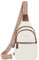Prite Klein Crossbody Bag für Damen und Herren Reise Umhängetasche mit Kopfhörerloch Diebstahlsichere Brusttasche oder Bauchtasche Leder Sling Bag mit Mehreren Taschen (Weiß)