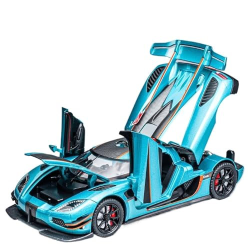 EMRGAZQD Motorfahrzeuge Replika Auto 1/24 for Koenigsegg One1 Supercars Miniatur Metall Modell Auto Druckguss Pull-back Fahrzeuge Ornamente Originalgetreue Nachbildung(Blue)