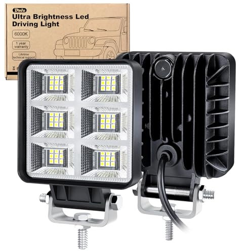 Dinfu 2 pack 144W Led Arbeitsscheinwerfer LED Scheinwerfer Lampen Spot Zusatzscheinwerfer, 6000k LED Arbeitsleuchte Offroad Flutlicht für SUV ATV Truck KFZ