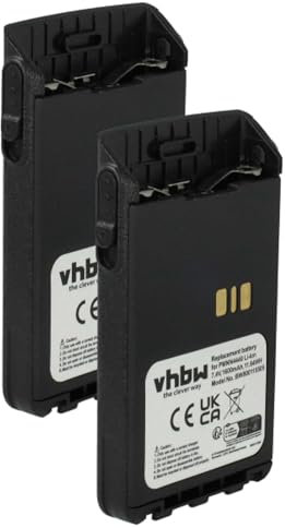 vhbw 2X Batterie Compatible avec Motorola MOTOTRBO DP3441 Radio Talkie-walkie (1600mAh, 7,4V, Li-ION)