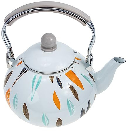 OFFSCH Vintage Emaille Teekessel Mit Kunststoff Griff Hitzebeständiger Wasserkocher Für Tee Und Kaffee Für Gasherd Und Induktionsherd Home Supplies