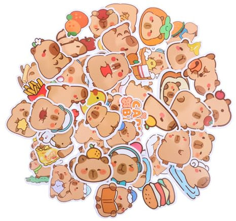 100 Stück Capybara Aufkleber Kawaii Wasserdicht Tier Stickers für Laptop Skateboard Wasserflaschen Scrapbook Gepäck Auto Fahrrad Vinyl niedliche Wasserschwein Aufkleber für Teenager Erwachsene Kinder