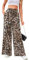 VOGMATE Hose Damen Wide Leg Culottes Hosen Schicke Y2K Leopardenmuster Freizeithose Bequeme Trainingshose Leicht und Elegant Elastischer
