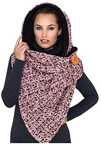 Damen Strickschal groß Dreiecksschal Winter Schal Mit Knöpfen Flauschige Weiche Wolle Geschenke Winterschal Geschenk