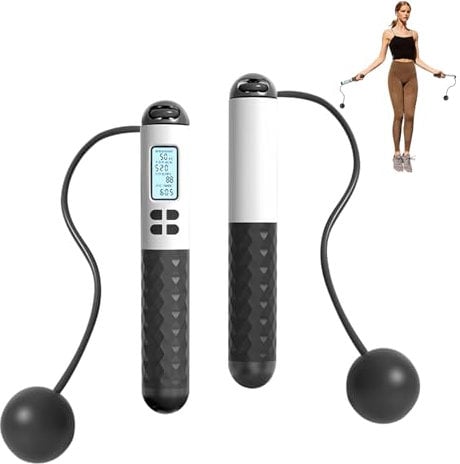 FunnAura Cordless Skipping Ropes for Adults, Smart Digital Indoor Weighted Ropeless Skipping Rope with Counter & Gravity Ball