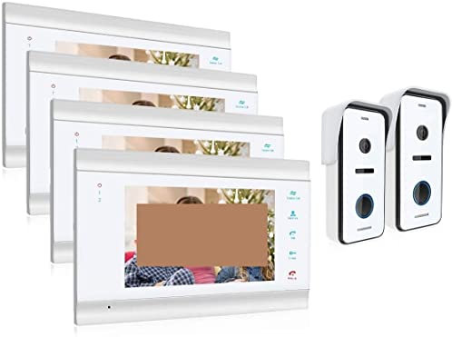 NGBFF Doorbell Camera Wireless, 7 Inch HD1080P Video Door Phone Intercom System With High Definition Wired Doorbell Camera Support Unlock,Easy to install(4M2D)