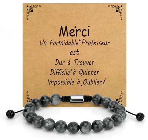 Cadeau Professeur Cadeau Maitre d'école Bracelet Pierre Naturelle Maitre Cadeau pour les Enseignants Idee Cadeau Maître d'école Original Utile Cadeau Maître Noel Merci Handy Formidable Professeur