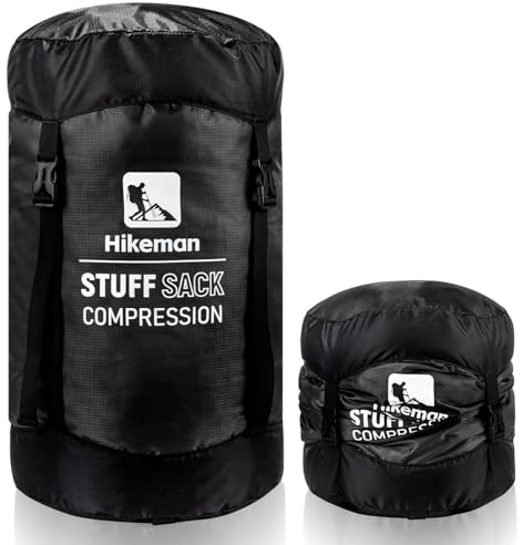 HIKEMAN Ultraleichter Kompressionssack Wasserabweisend für Schlafsack - Aufbewahrungstasche für Schlafsack,Platzsparende Ausrüstung für Reisen,Camping,Wandern,Outdoor