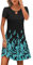 Zeagoo Women Dresses Casual Short Sleeve Summer Beach Sun Dress Floral Loose Swing Short Dress with Pockets Black Size 10