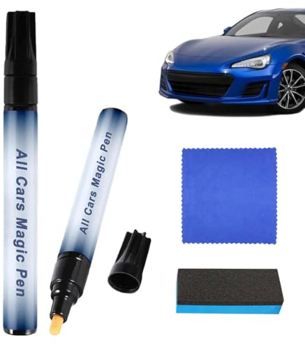 2 Car Magic Pen, Autokratzerreparaturstift Wird mit einem Lappen und einem Schwamm geliefert, Schnell trocknende Kratzerentferner Stift mit wasserfester Formel
