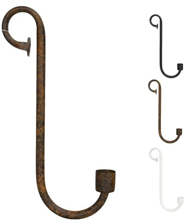 netproshop Dekorativer Kerzenhalter zum Einhängen für Tafelkerzen - Höhe ca. 25cm, Farbe:Rost, Auswahl:25 cm