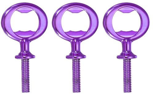 sourcing map Bottle Opener, 3Pcs 81mm - Zinc Alloy Screw Beer Opener, Flat Inserts Kit Threaded Hardware for Wedding Wine Party DIY Craft and Handmade (Purple)