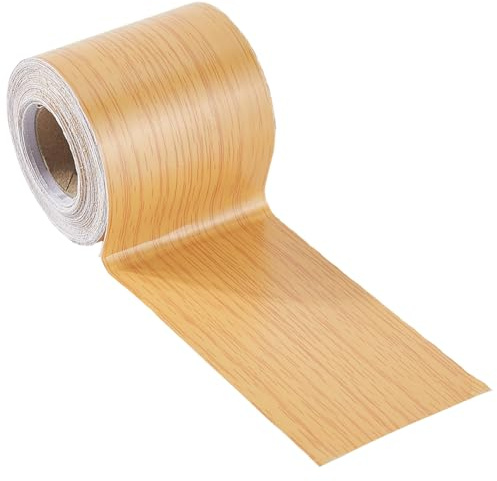 CREATCABIN Großes Holzfarbenes Reparaturklebeband Holzmaserung Aufkleberrolle Eiche PVC Selbstklebend Strapazierfähig Dekoratives Klebeband Für Möbel Böden Schränke Tische DIY Bastelarbeiten 10mx5.1cm