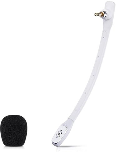 Opatiny Mikrofon mit Geräuschunterdrückung für ASTRO A40 Headset, 20 x 13 x 1 cm, kompatibel mit mehreren Gaming-Plattformen, Schwarz/Weiß