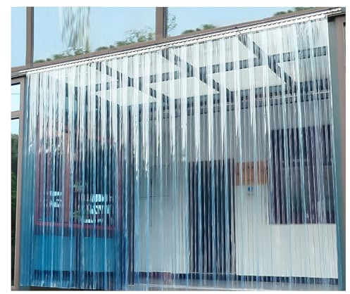 Transparent Isolant Rideau Porte Lanieres, Rideau À Lanières en Plastique,Rideaux À Lamelles, Convient aux Chambres Froides D'entrepôt, Facile À Installer(135x190cm/53.15x74.8in)