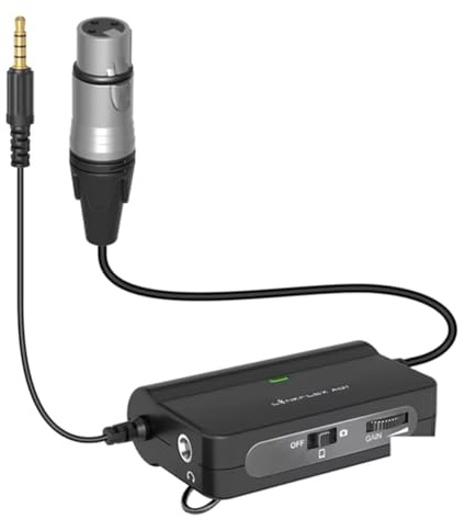 Buhdjfnke LINKFLEX AD1 XLR to 3.5mm Audio Adapter Microphone Preamp Amplifier for DSLR Cameras Camcorders for Smartphone