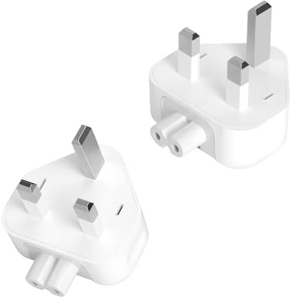 Powice reseadapter Europa till Storbritannien, kompatibel med Apple-strömadapter, växelströmskontakt för nätadapter för resor i Storbritannien, Irland, Hong