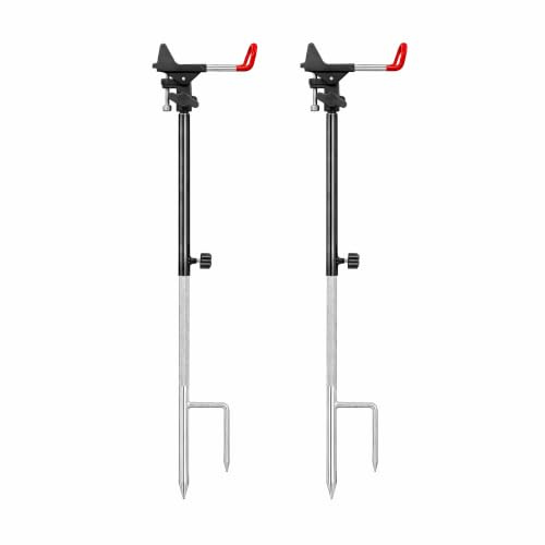 2 Stück Rutenhalter Angelständer Angelrutenhalter Boden aus Edelstahl | Stellfischrutenhalter 80–109 cm – 360° verstellbar, tragbar, für tiefe Gewässer, Boot, Strand & Ufer