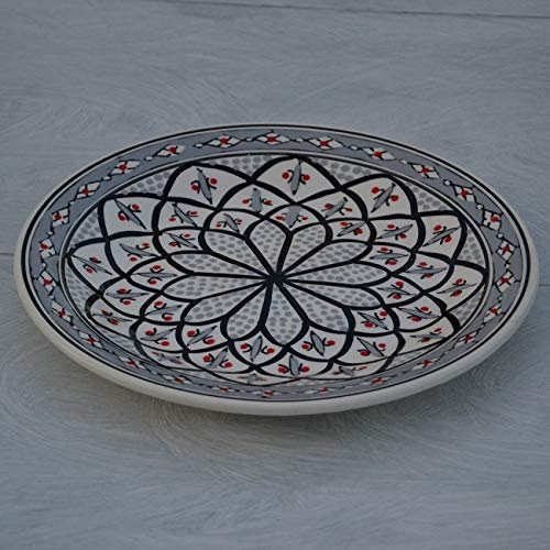 Lot de 6 assiettes plates Bakir gris - D 28 cm