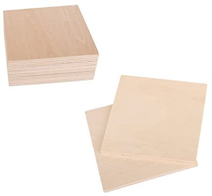 RDEXP 10 x 10 cm, blanko, 5 mm dick, unlackiert, Holzplatten für Holz, Basteln, Schnitzen, Modellieren, 10 Stück