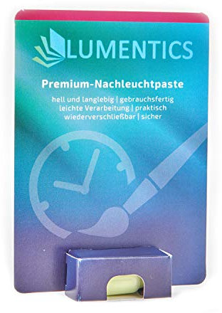LUMENTICS Premium Leuchtpaste - Im Dunkeln phosphoreszierende Uhrenfarbe. Leuchtende Zeigerfarbe. Selbstleuchtende UV-Bastelfarbe, Glow (Gelb/Grün)