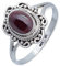 mantraroma Ring Damen Silber 925 Granat Edelstein rot ausgefallen verspielt