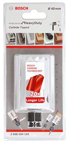 Bosch Professional Scie trépan au carbure de tungstène Endurance for Heavy Duty (Ø 40 mm, Accessoires pour perceuses)