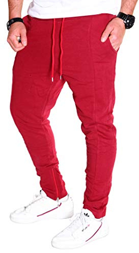 Jaylvis Herren Hose Jogginghose Sporthose Baggy Harem lang Trainingshose Fitnesshose Sweatpants Sport Fitness (Rot (16003), M)