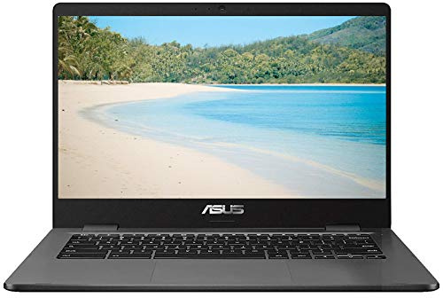 Asus Chromebook 2021, laptop da 14 pollici con webcam, Intel Celeron N3350 fino a 2,4 GHz, RAM LPDDR4 da 4 GB, eMMC da 32 GB, Bluetooth, WiFi, USB Type-C, Chrome OS + scheda MicroSD NexiGo da 32 GB