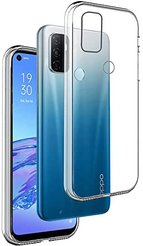 REY - Funda Carcasa Gel Transparente para OPPO A53 2020 - A53s - A32 - A11s, Ultra Fina 0,33mm, Silicona TPU de Alta Resistencia y Flexibilidad