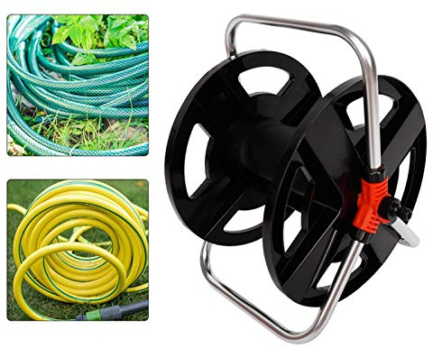 Niiyen Schlauchaufroller, tragbarer Schlauchaufrollerwagen, Wasserrohr-Aufbewahrungsregal Gartenzubehör, Schlauchaufroller-Aufbewahrungsregal für 35 m Wasserschlauch