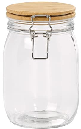 Tala Glas-Vorratsdose mit Bambusdeckel, 980ml - Luftdicht, Umweltfreundlich, Perfekt für Küche & Aufbewahrung - Langlebiges, Transparentes Glas mit Stilvollem Bambusdeckel