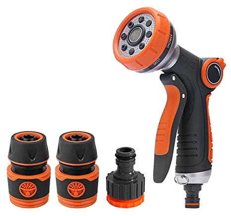 Verve Jelly Ensemble pistolet pulvérisateur, buse d'eau haute pression avec adaptateurs à connexion rapide et connecteurs de robinet, la douche des animaux domestiques, le jardinage