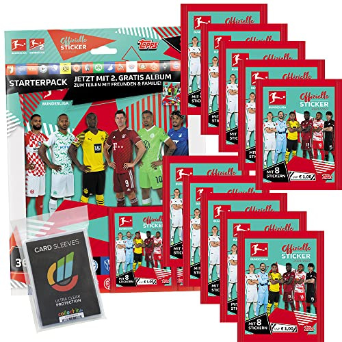 Topps Bundesliga Sammelsticker 2021/22 - Starterpack + 10 Tüten